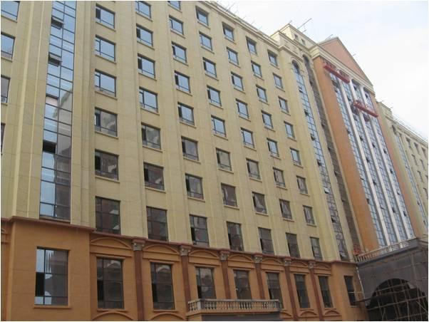 遼寧鳳城賓館1萬(wàn)9千平方仿澳洲砂巖保溫裝飾一體